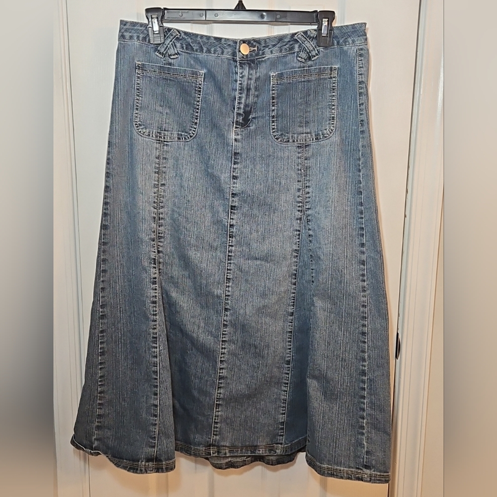 LA Blues Women's Size 14 Long Jean Skirt